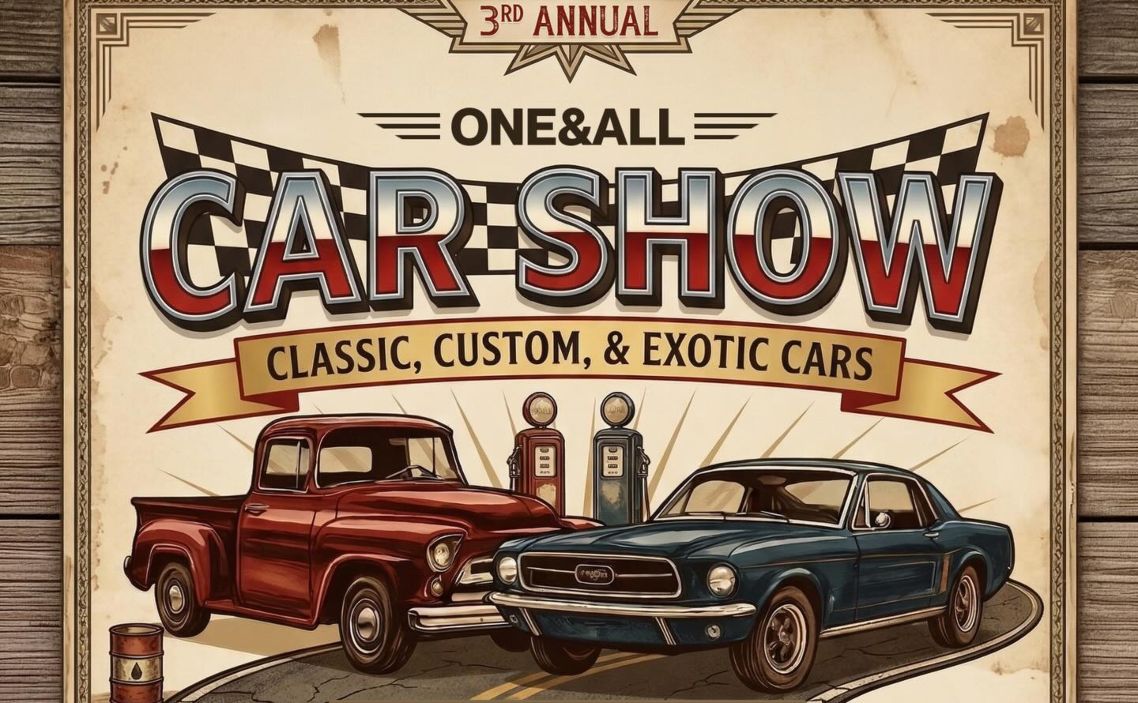 One and All Car Show partial flyer July 2026